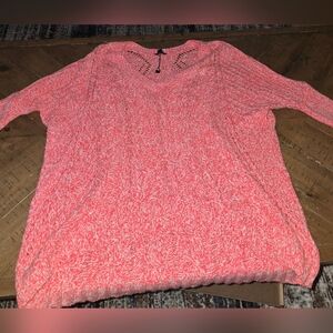 Express Coral V-Neck Sweater